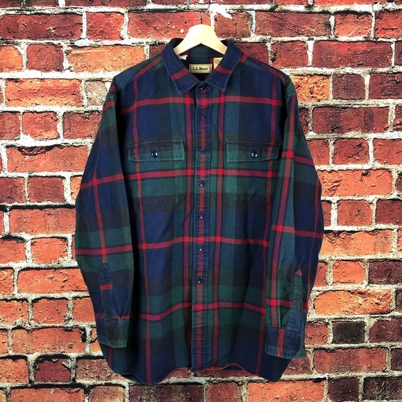 L.L. Bean Other - L.L. Bean Mens Chamois Flannel Plaid Vintage XL